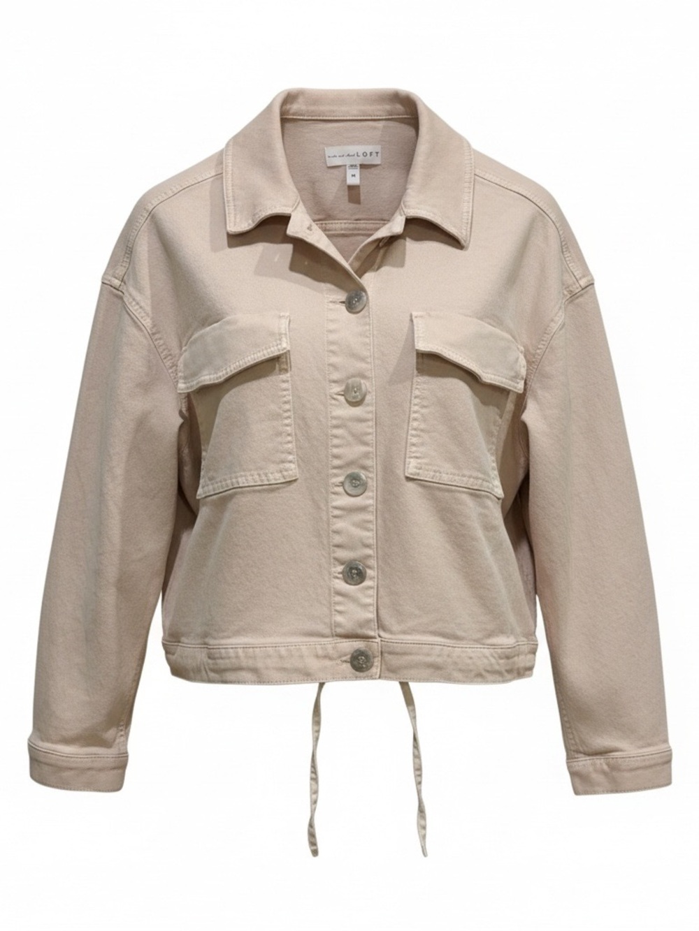 LOFT Beige Drawcord Utility Jacket Size M